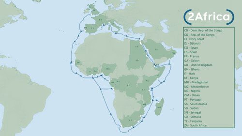全球最大海底光纜項目之一2Africa籌建 全長37000km